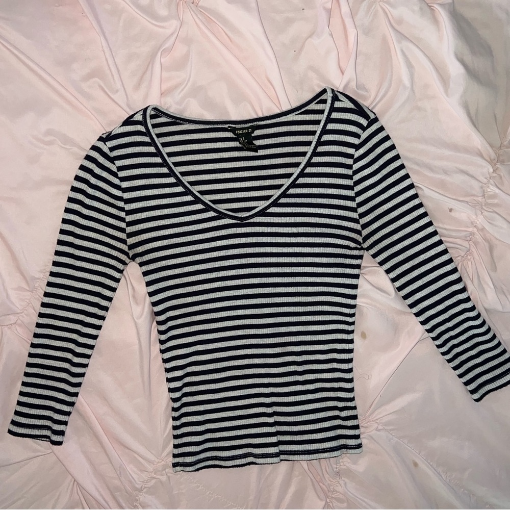Striped Cropped Fitted Sweater